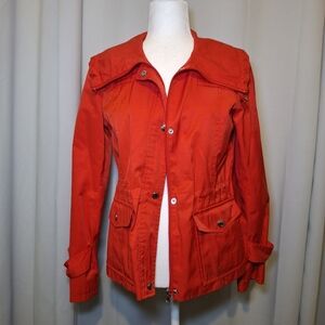 Guess Los Angeles Structured Jacket, Lipstick Red, Versatile Rare Find Pockets M